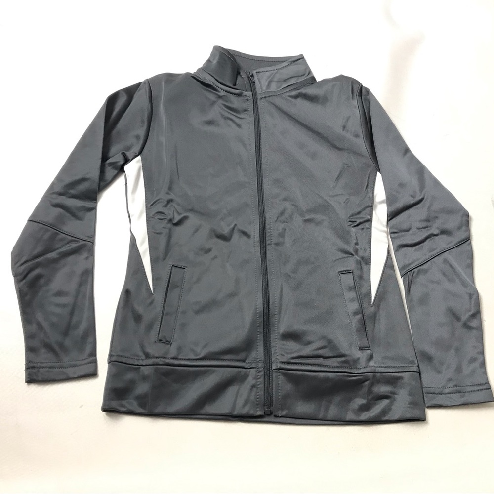 Girls' Game Day Warm Up Jacket Long Sleeve Gray M
